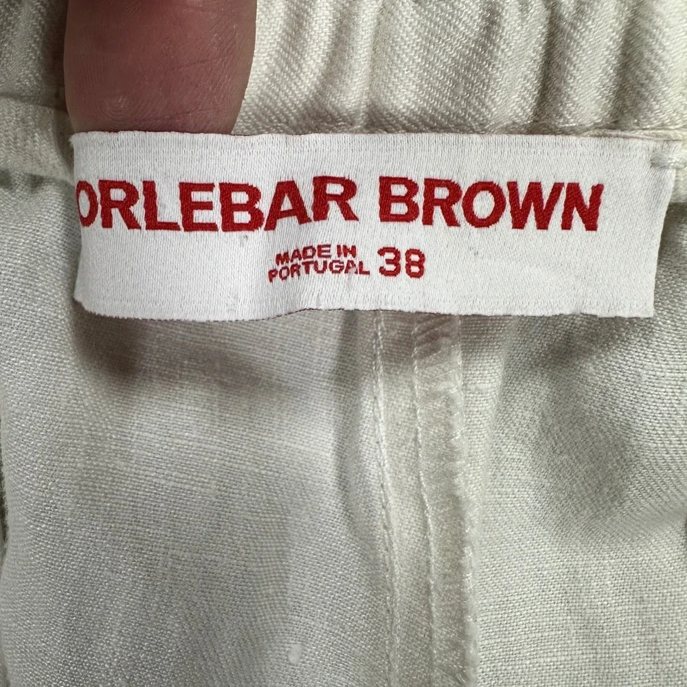 Orlebar Brown Cornell Off White Linen Trousers Mens 38 Portugal Drawstring Pants